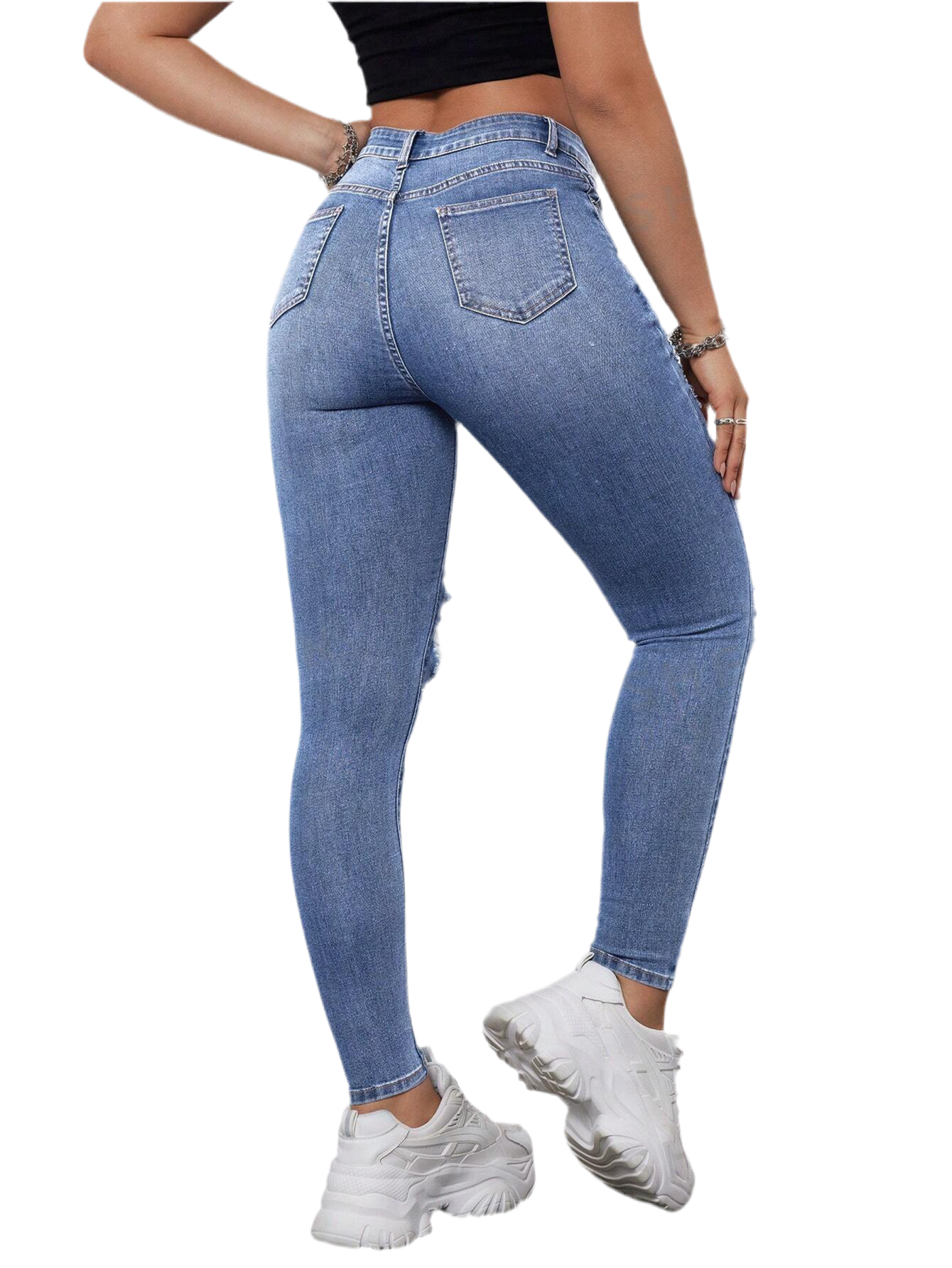 Women's Distressed Slim Fit Jeans