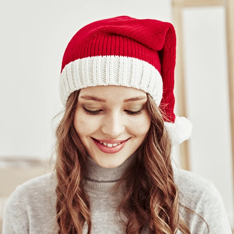 Christmas Hat Cute Pompom Adult Child