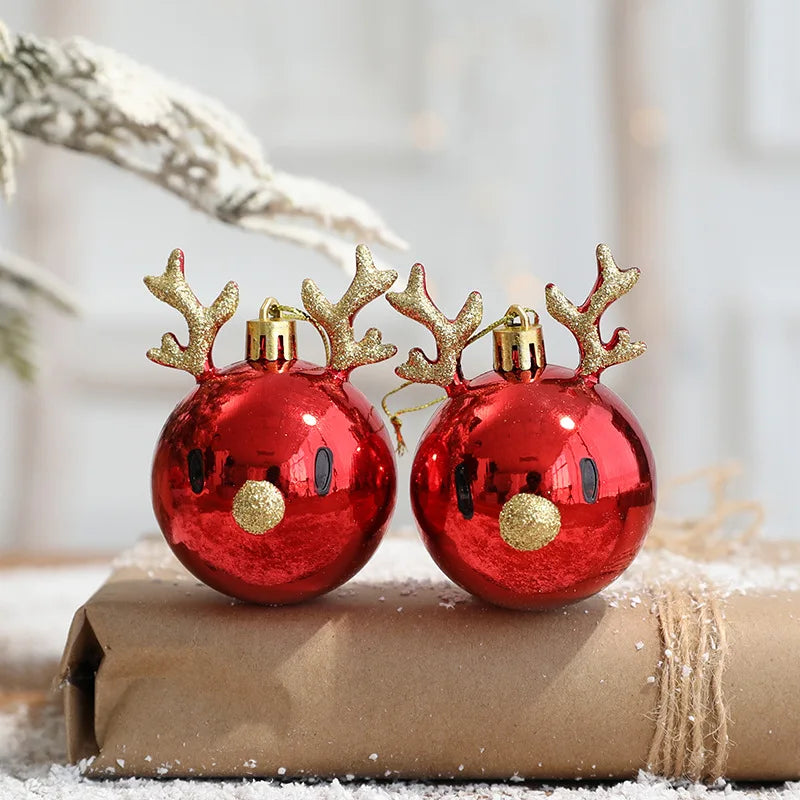 2pcs Elk Christmas Balls Ornaments Xmas