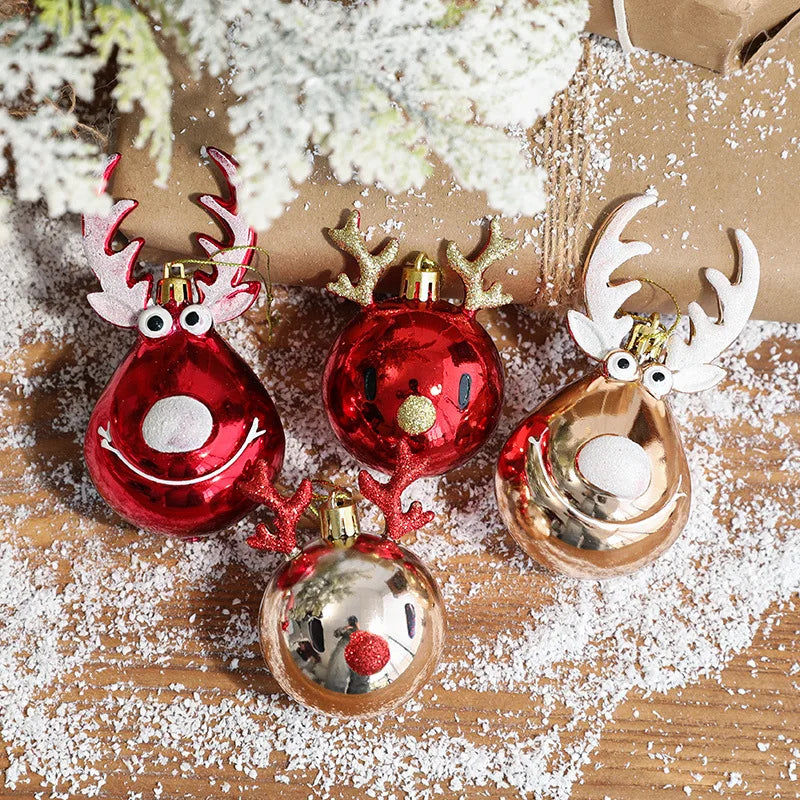 2pcs Elk Christmas Balls Ornaments Xmas