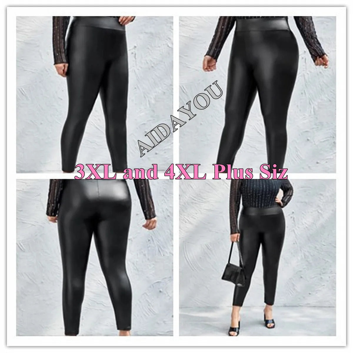 Pu Plus Size Leggings Big Size