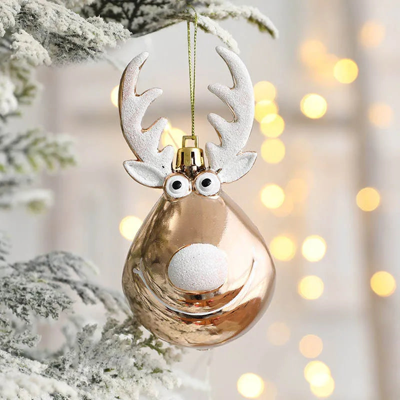 2pcs Elk Christmas Balls Ornaments Xmas