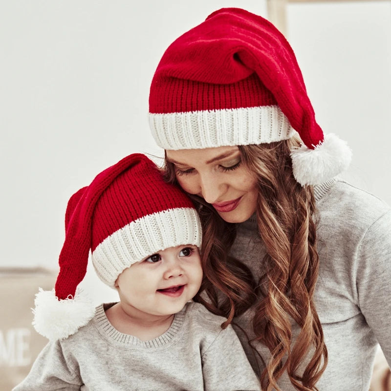 Christmas Hat Cute Pompom Adult Child