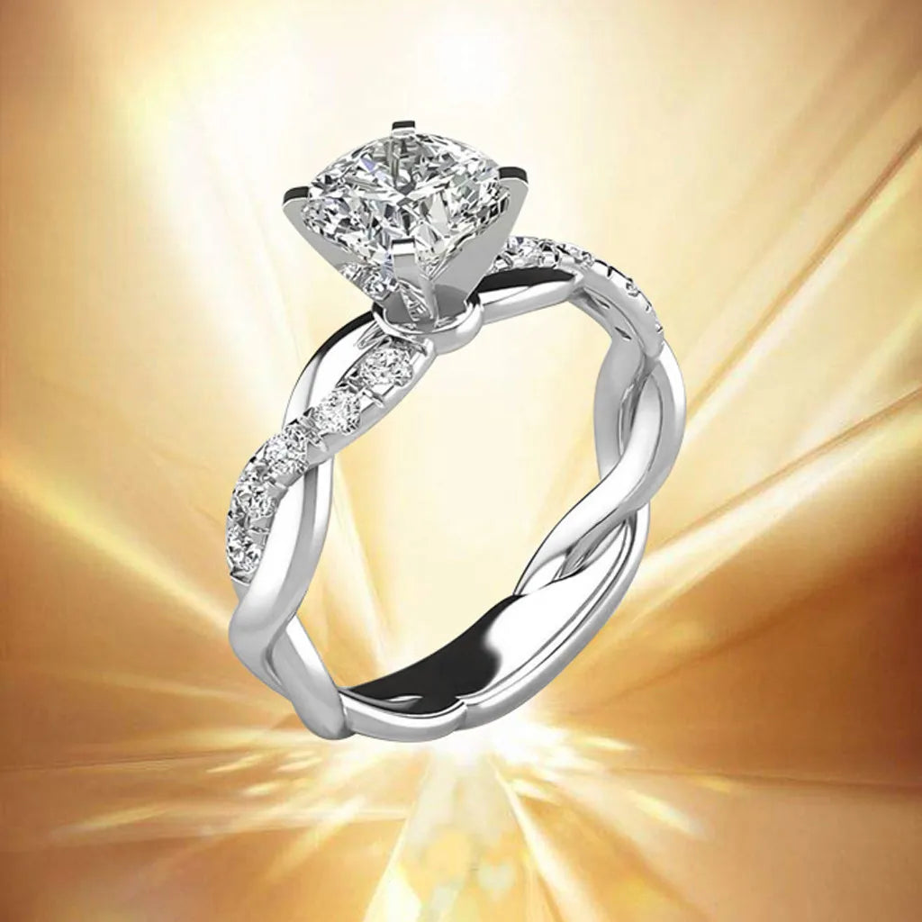 Dimond Ring Bridal Zircon Elegant