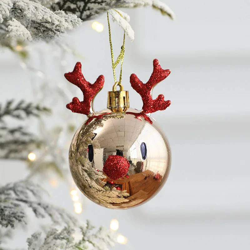 2pcs Elk Christmas Balls Ornaments Xmas