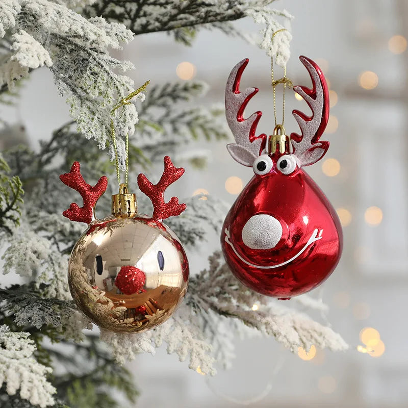 2pcs Elk Christmas Balls Ornaments Xmas