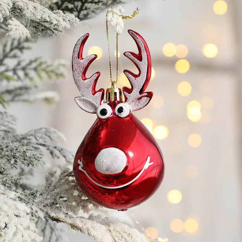 2pcs Elk Christmas Balls Ornaments Xmas