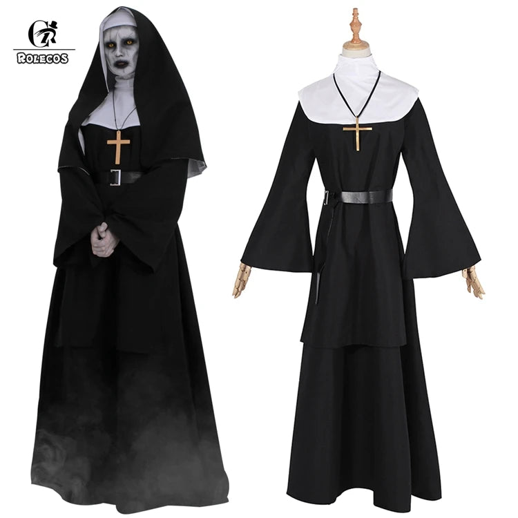 ROLECOS The Nun Cosplay Costume Horror