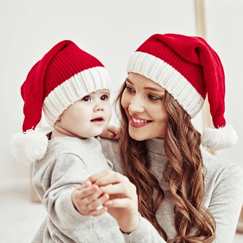 Christmas Hat Cute Pompom Adult Child