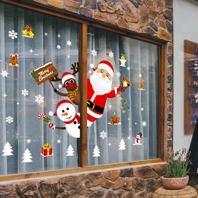 Wall Window Sticker Ornaments Garland  Christmas