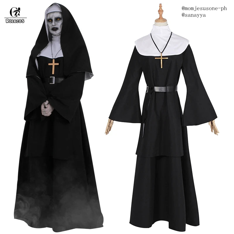 ROLECOS The Nun Cosplay Costume Horror