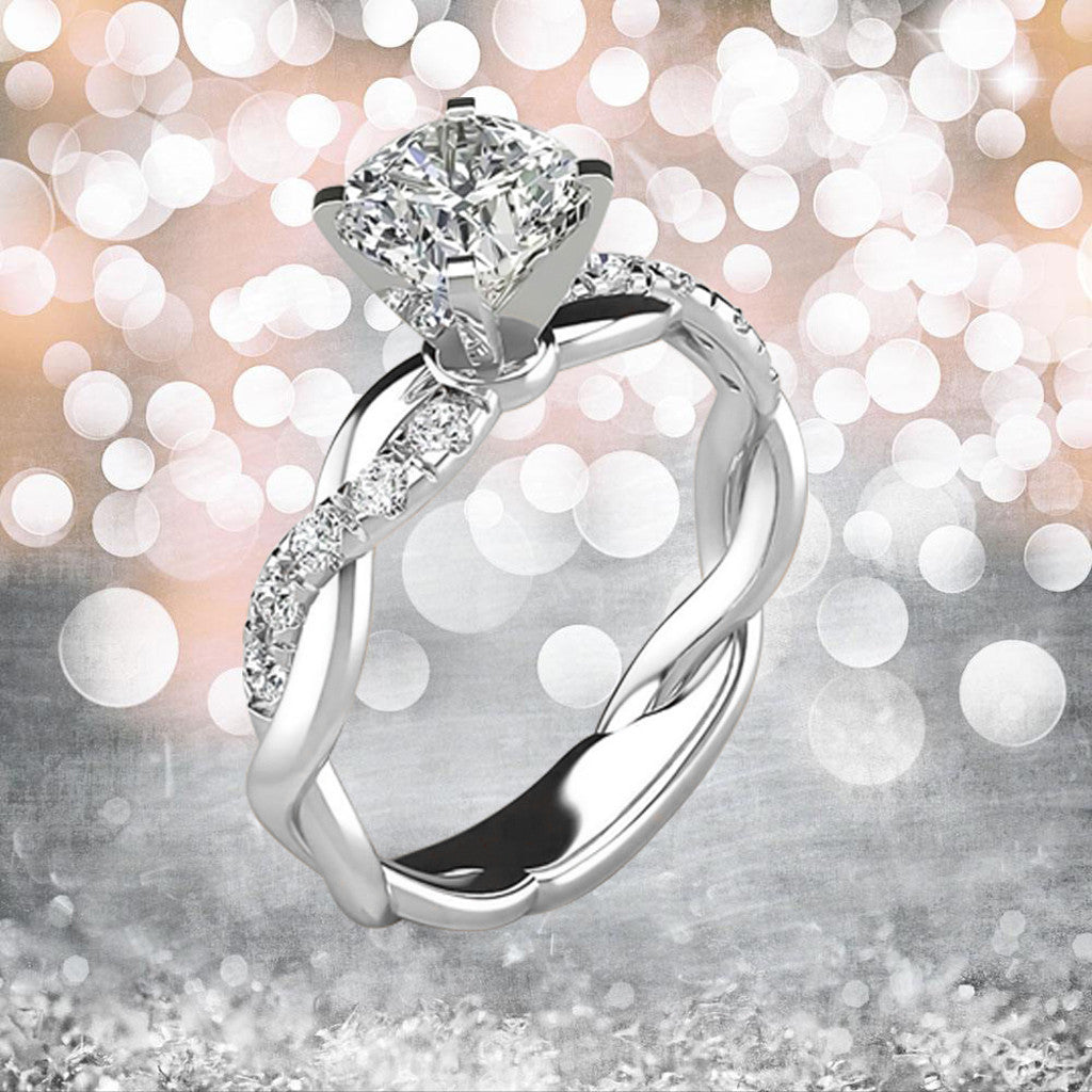 Dimond Ring Bridal Zircon Elegant