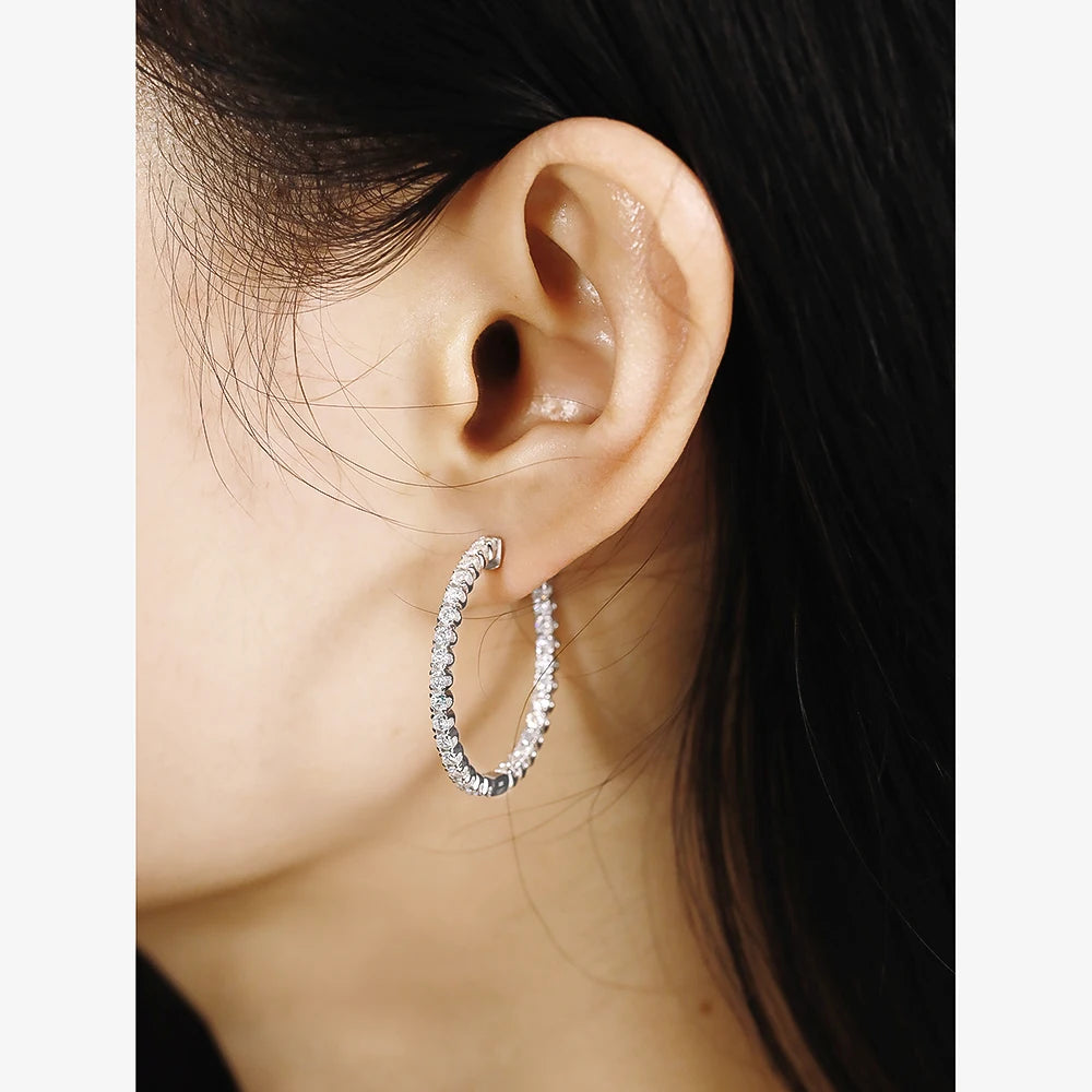 2MM Moissanite Hoop Earrings