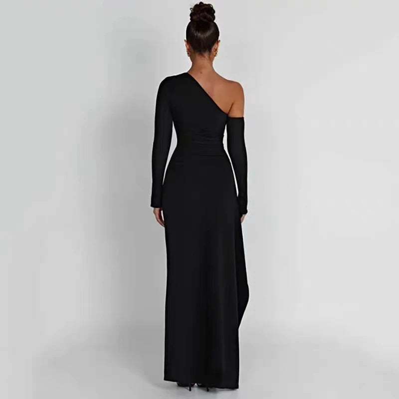 One Shoulder Long Sleeved Dress