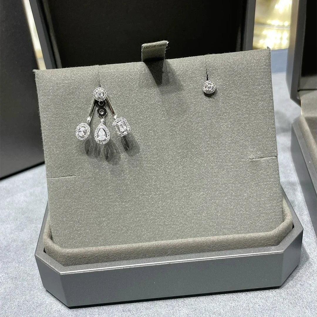 925 Sterling Silver  Diamond Earrings