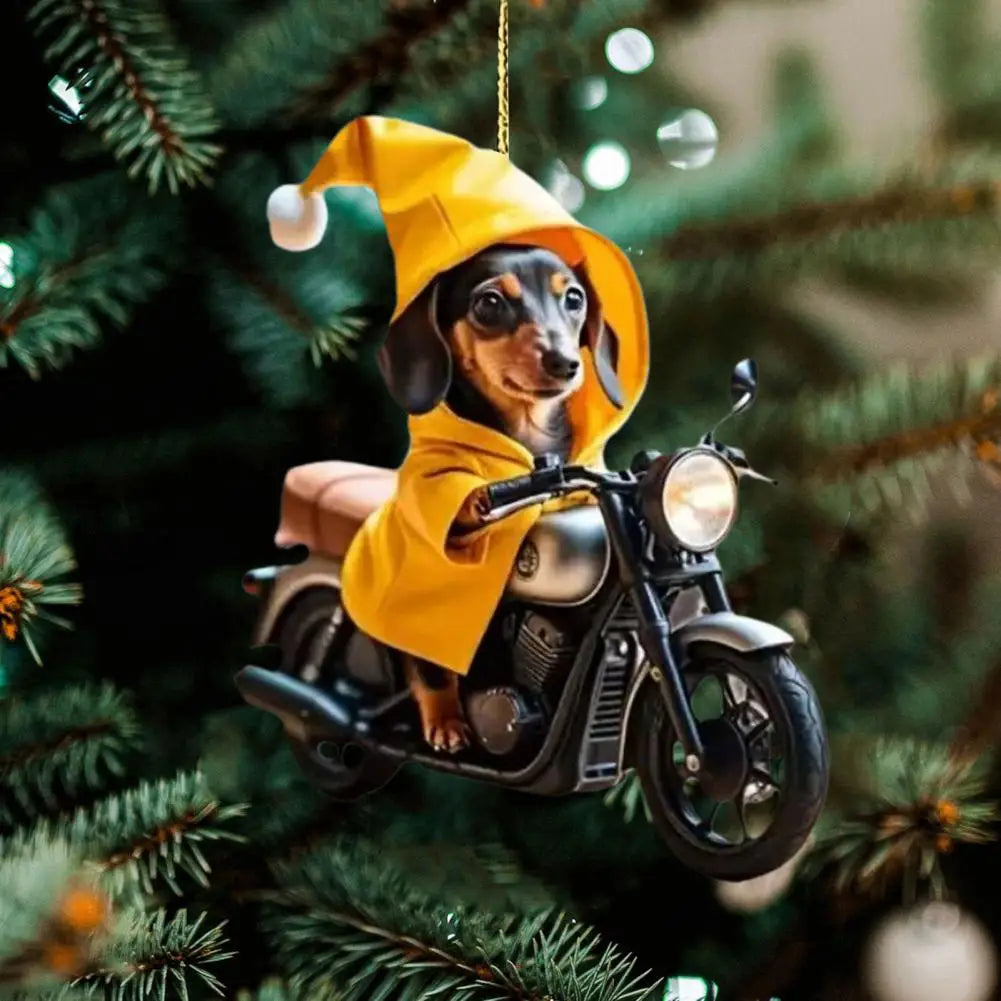 Motorbike Dog Hanging Decoration Acrylic Animal