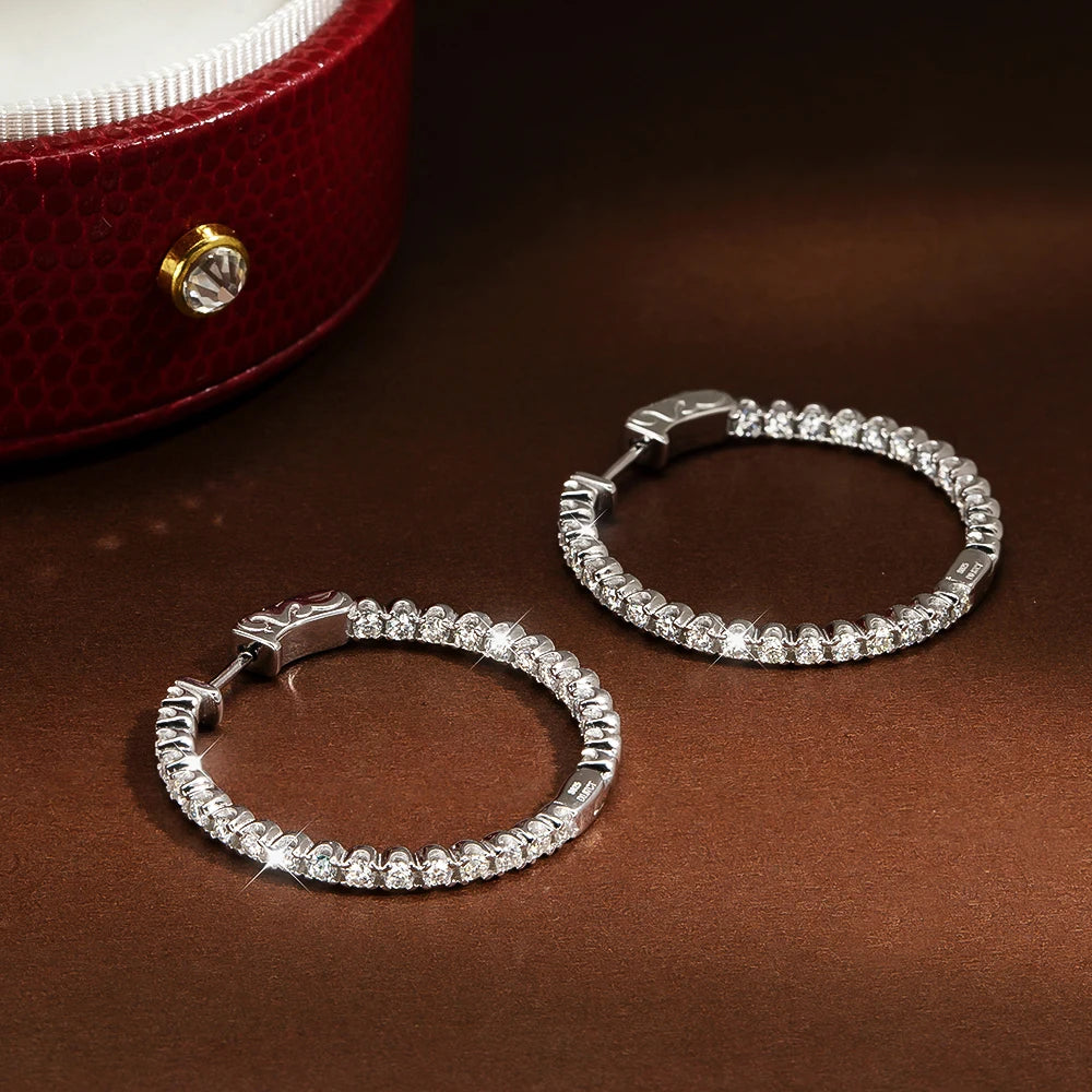 2MM Moissanite Hoop Earrings