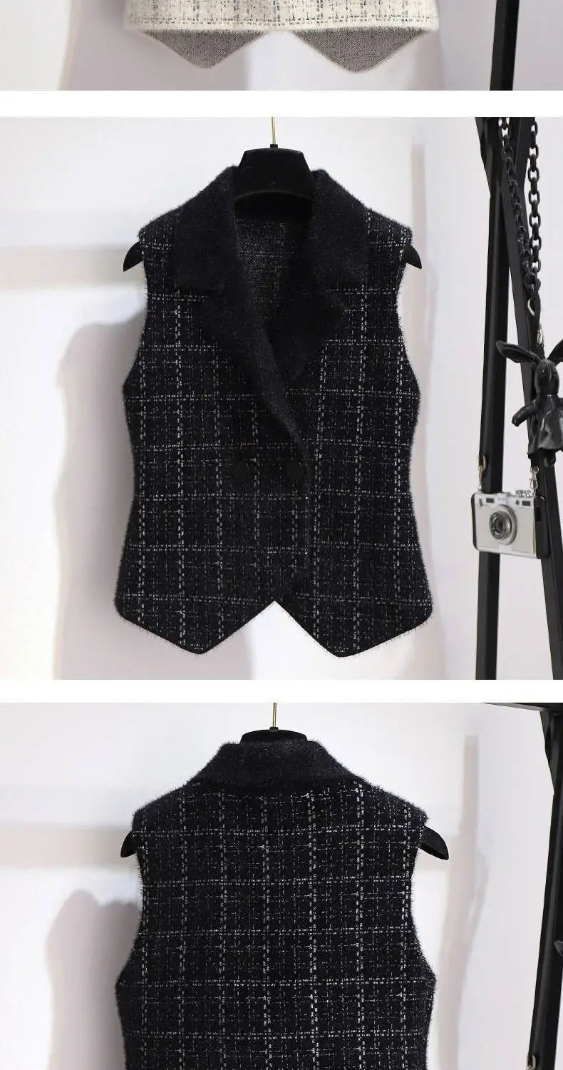 Lapel Mink Vest Women's