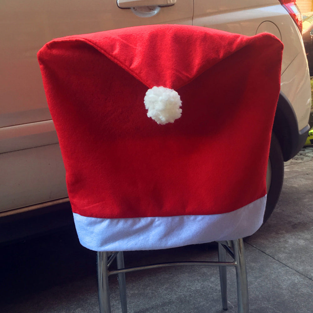 Christmas Chair Cover Red Non-woven Chair Cover