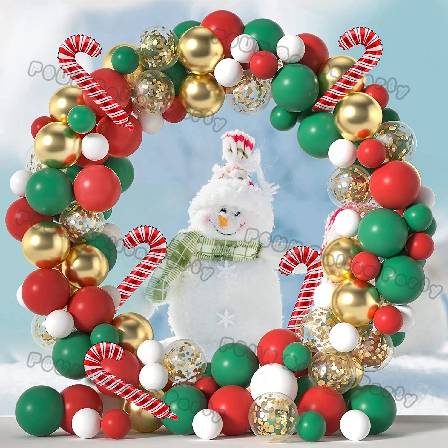 Christmas Balloons Garland Green Red Box Candy Balloons