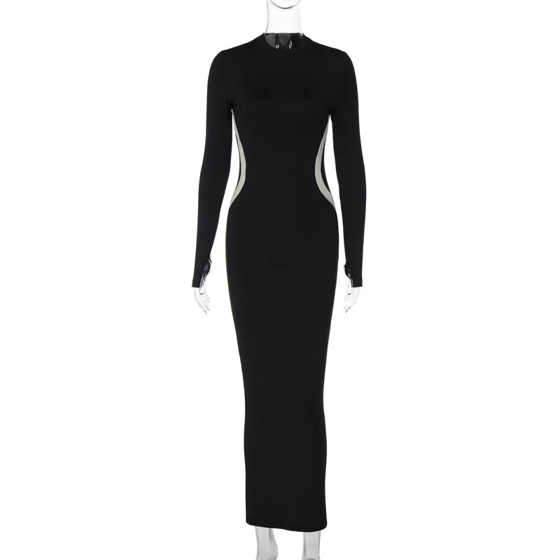 Long Sleeve Sexy Bodycon Slim Maxi Dress