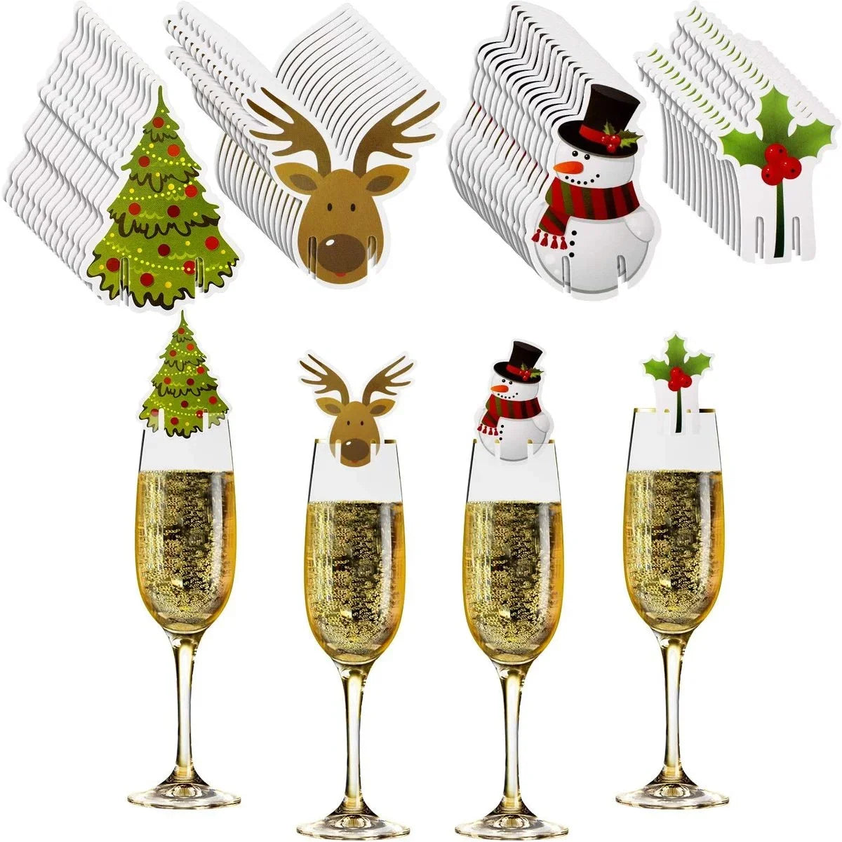 10pc/set Wine Cup Card Christmas