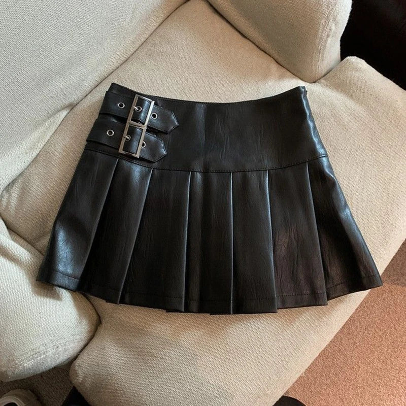 Leather Mini Skirt Women all size