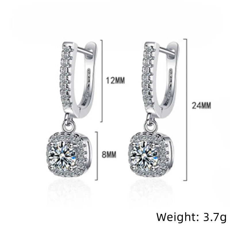 2CT Moissanite Huggie Hoop Earring