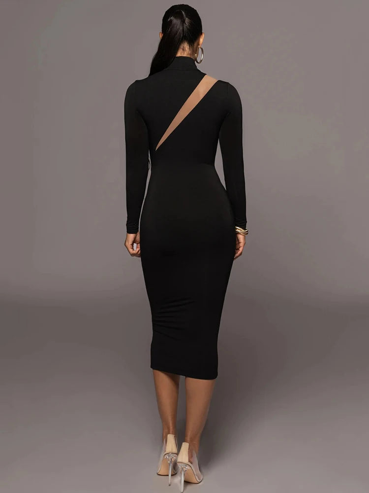 Long Sleeve Bodycon Sexy Maxi Dress