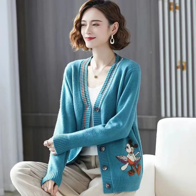 Disney Knitted Cardigan Donald Cartoon Sweaters