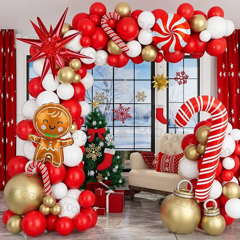 Christmas Balloons Garland Green Red Box Candy Balloons