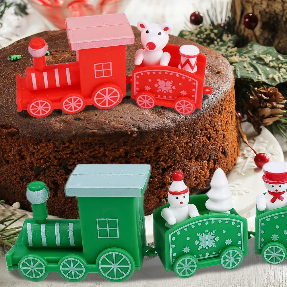 Wooden Train Christmas Ornaments Santa Decoration