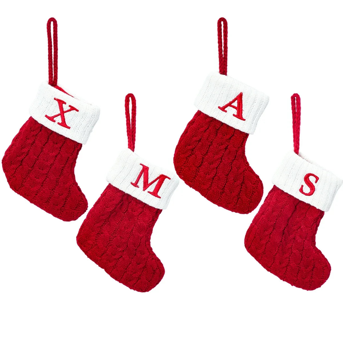 Christmas Socks Knitting Snowflake Letter Stocking Christmas