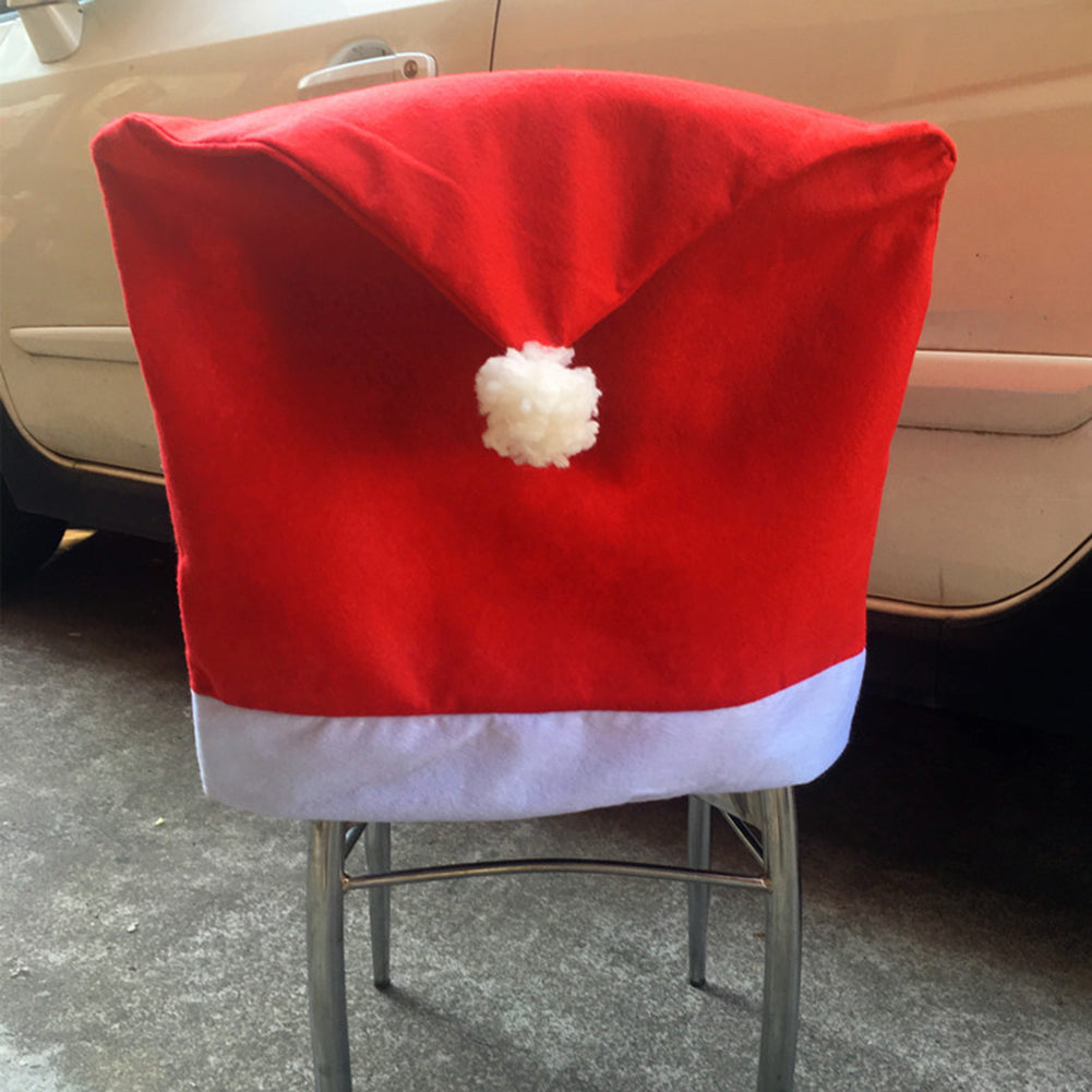 Christmas Chair Cover Red Non-woven Chair Cover