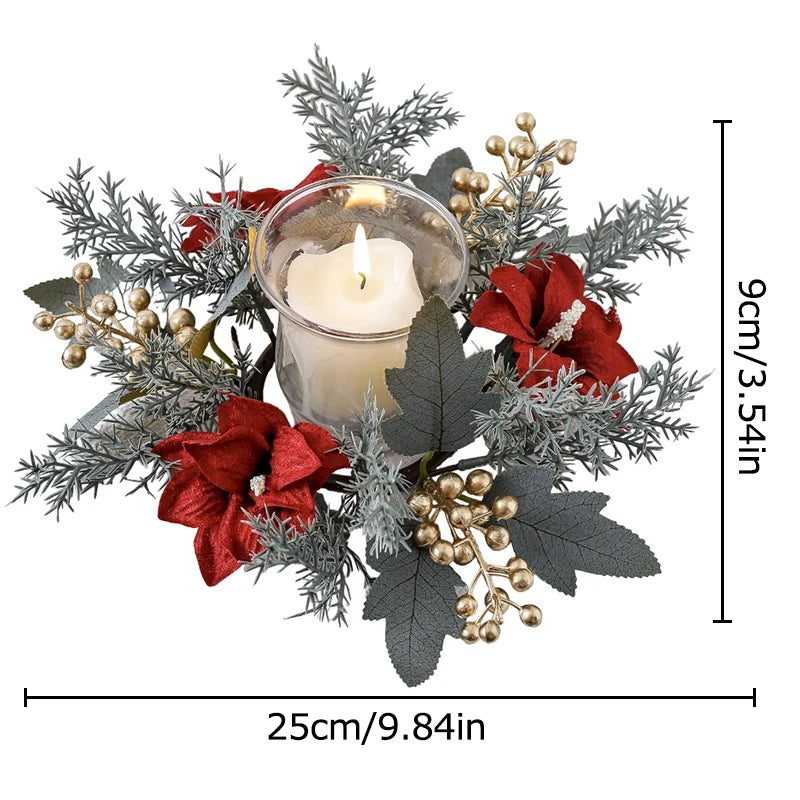 Christmas Candlestick Wreath Artificial Flowers Garland