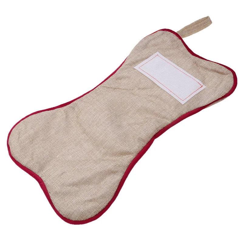 Bone Shape Dog Christmas Stocking Pet Candy Bags