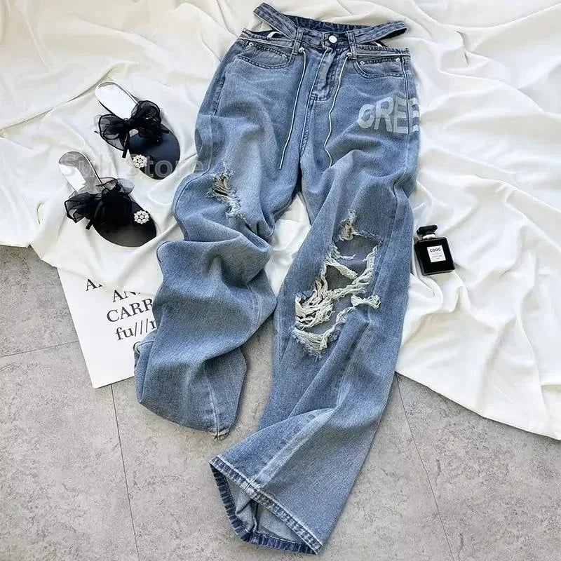 Ripped Jeans  Vintage High Waist