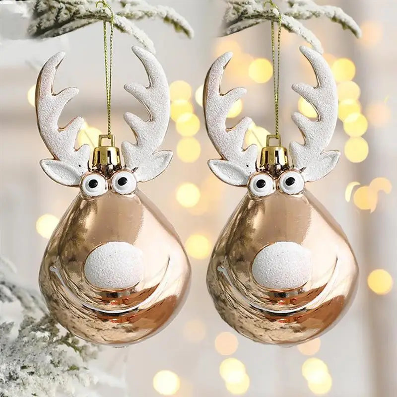 2pcs Elk Christmas Balls Ornaments Xmas