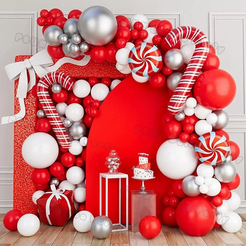 Christmas Balloons Garland Green Red Box Candy Balloons