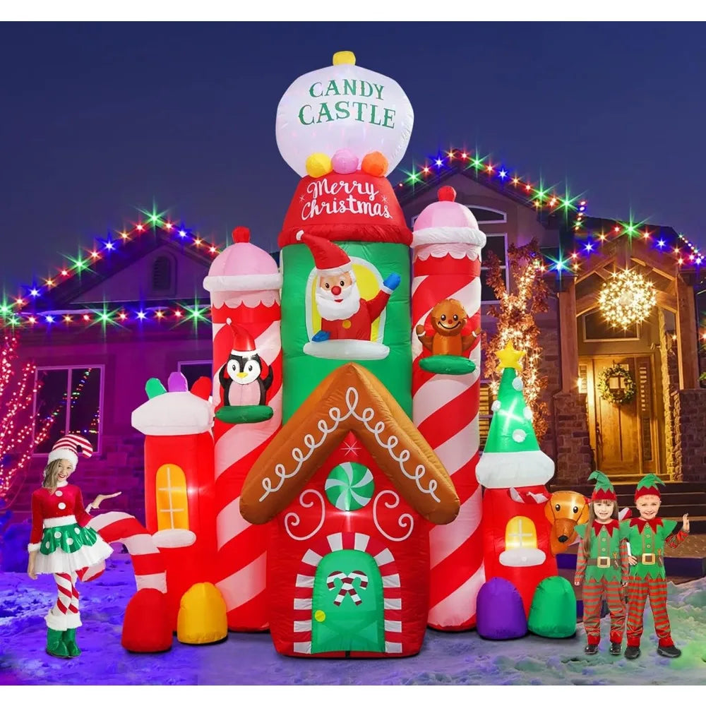 10Ft Christmas Inflatables Candy Castle Decoration