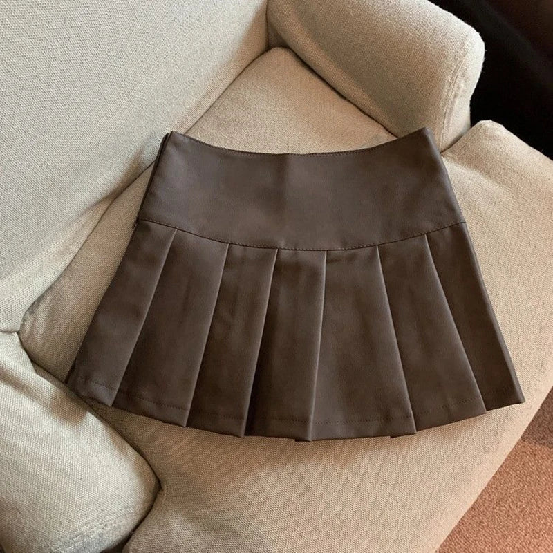 Leather Mini Skirt Women all size