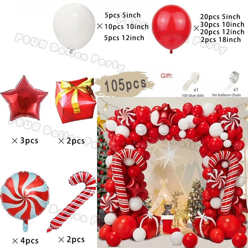 Christmas Balloons Garland Green Red Box Candy Balloons