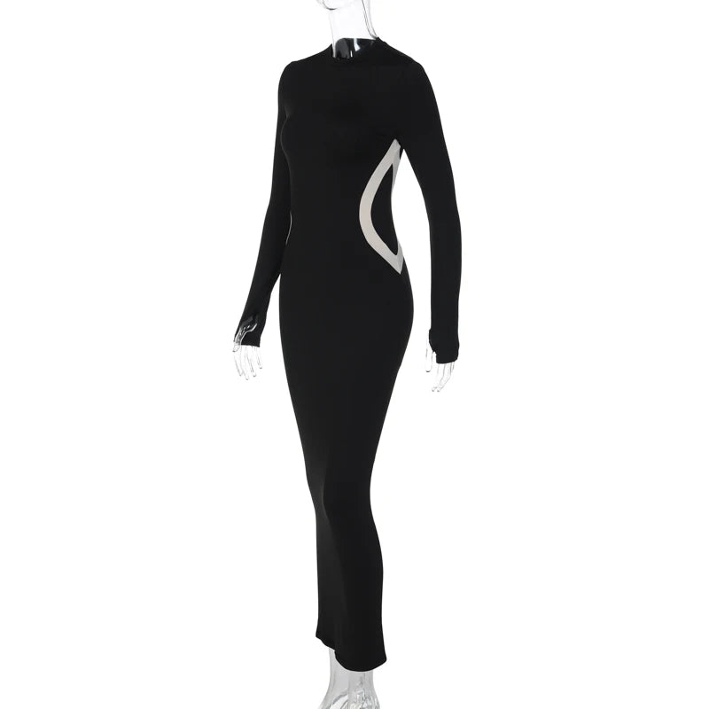 Long Sleeve Sexy Bodycon Slim Maxi Dress