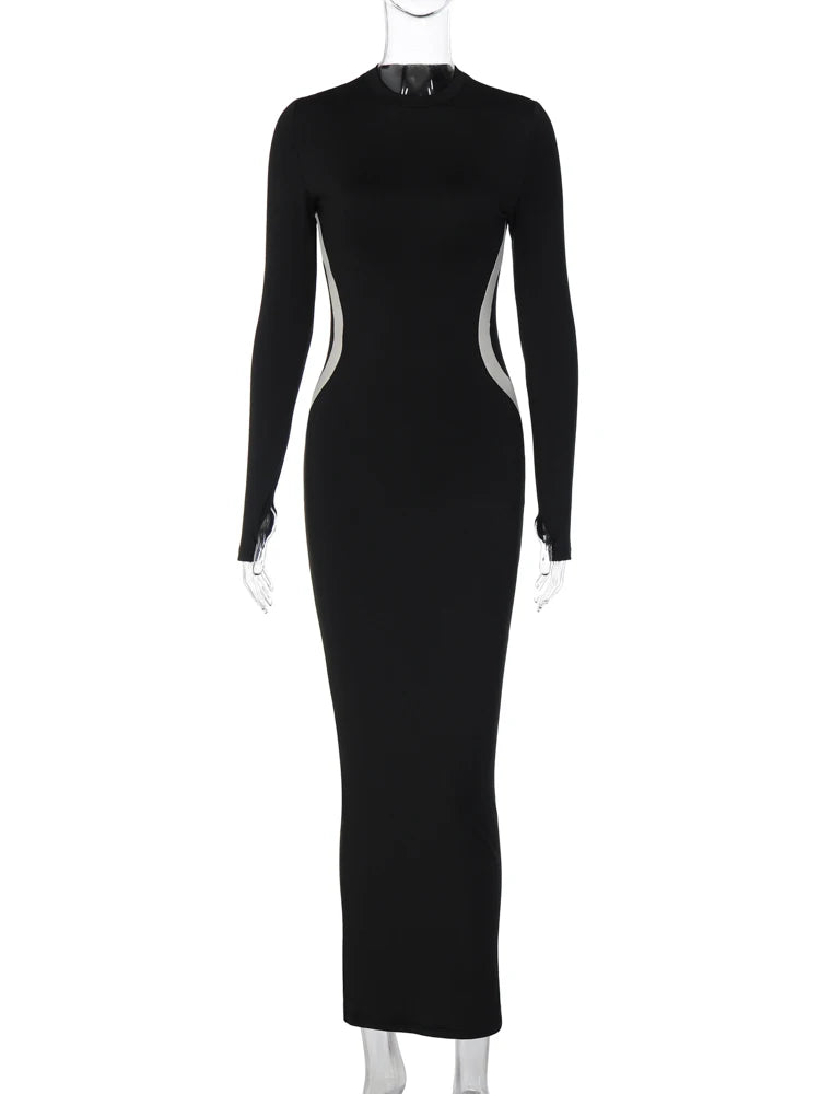 Long Sleeve Sexy Bodycon Slim Maxi Dress