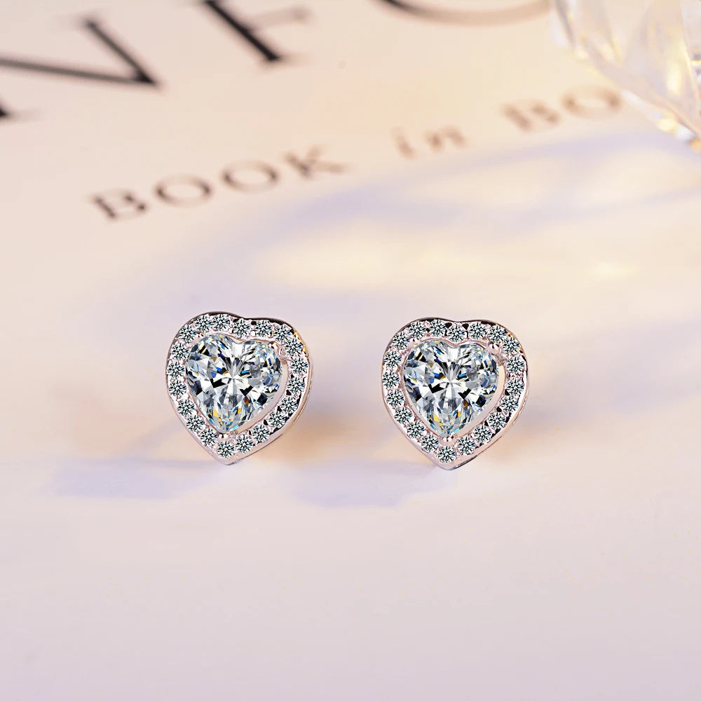 1CT 2CT Moissanite Diamond Ear Studs Earring