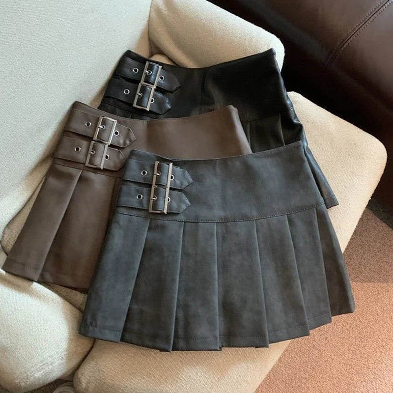 Leather Mini Skirt Women all size