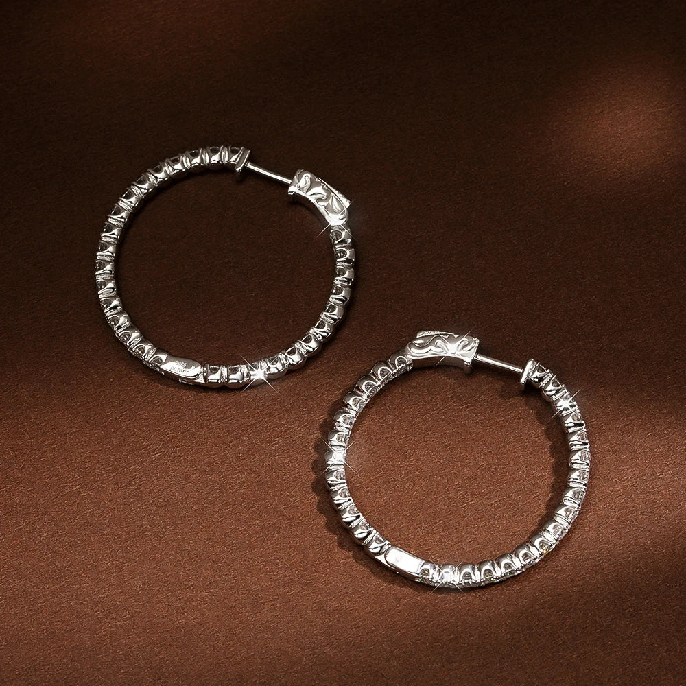 2MM Moissanite Hoop Earrings