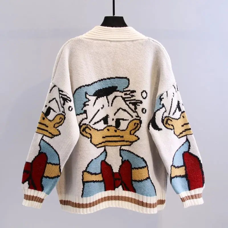 Disney Knitted Cardigan Donald Cartoon Sweaters