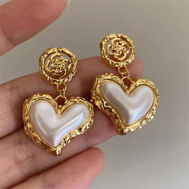 Flower Heart Earrings