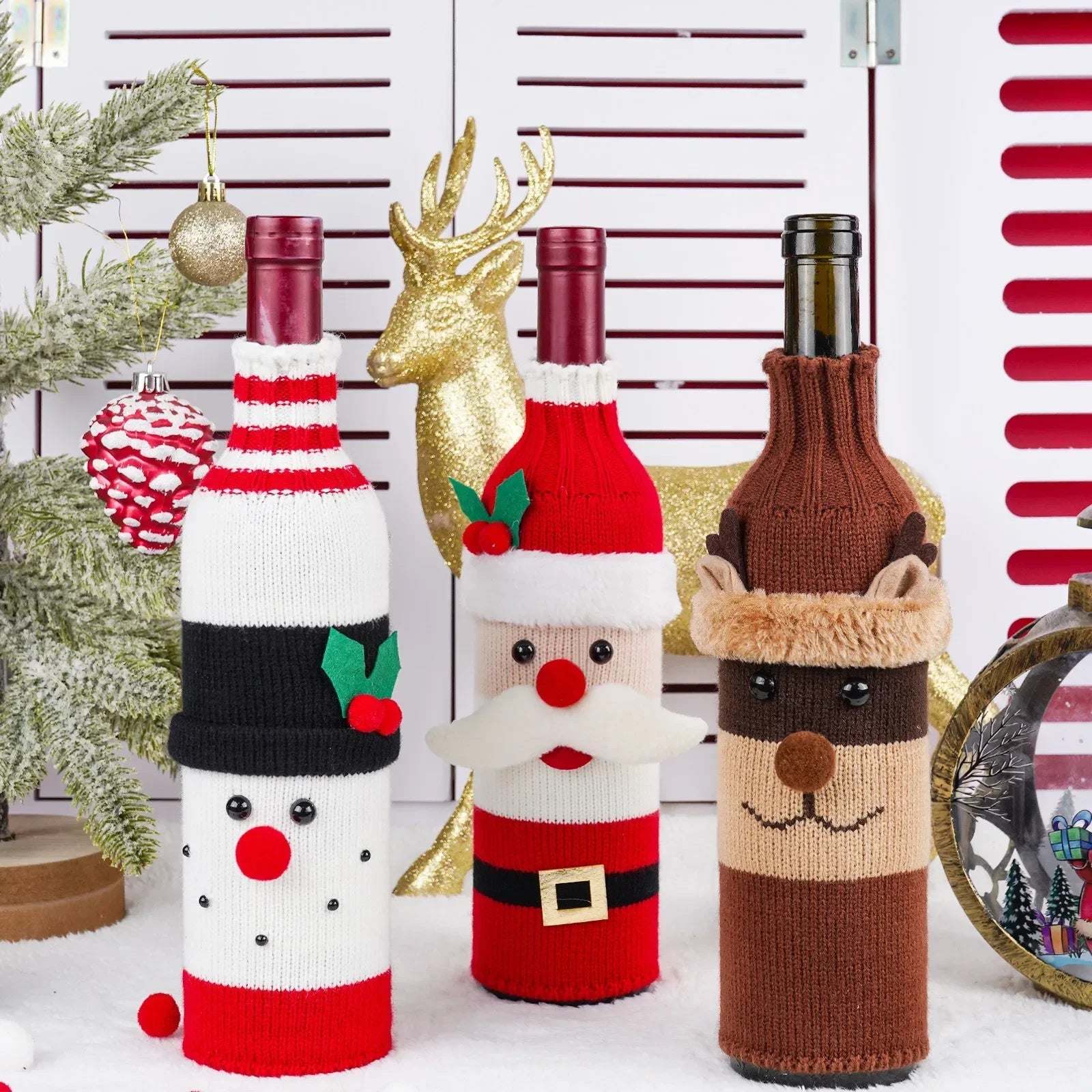 Christmas Decorations Wine Bottle Cover Noel